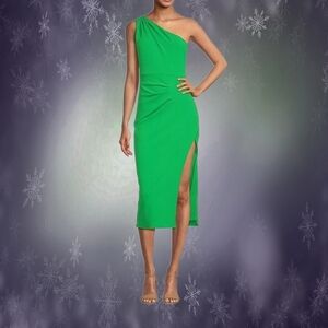 Bradley MISCHKA MIDI ONE-SHOULDER ASYMMETRICAL DRESS SIZE 2